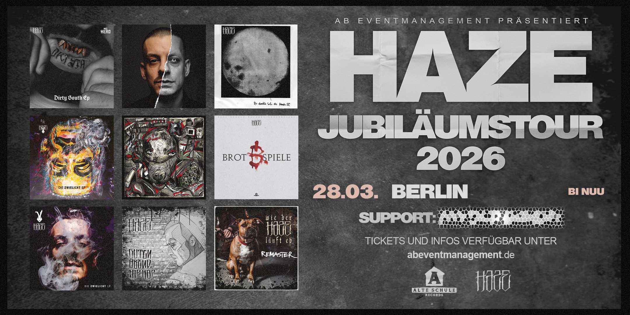 HAZE Jubiläumstour 2026 – Berlin